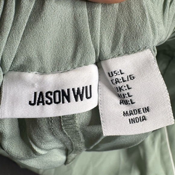 Jason Wu Wide Leg High Rise Green Pants - Picture 4 of 9